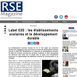 Label E3D : les établissements scolaires et le développement durable