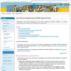 Etablissements de Paris - Les CLIN sont remplacés par les UPE2A (depuis fin 2012)