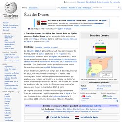 1921-1936 Syrie État druze créé & dissous par la France