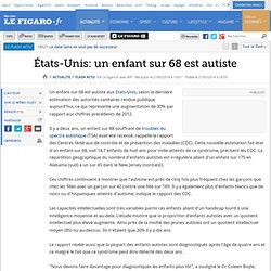 États-Unis: un enfant sur 68 est autiste
