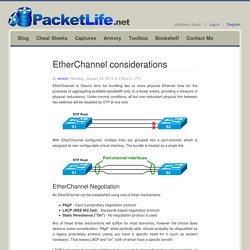 EtherChannel considerations