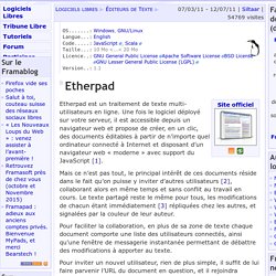 Etherpad - Éditeurs de Texte