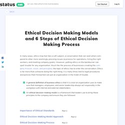 Ethical Decision Making Models and 6 Steps of Ethical Decision Making Process - Status Articles