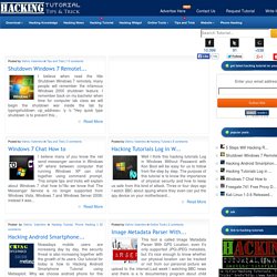 Ethical Hacking Tutorials, Tips and Tricks - Free Tutorials, Tools, How to's