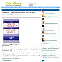 Download Free ebooks The Ethical Philosophy of Bertrand Russell
