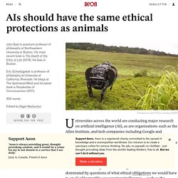 AIs should have the same ethical protections as animals