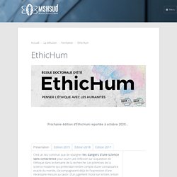 EthicHum - MSH SUD, Maison des Sciences de l'Homme, les Sciences Unies pour un autre Développement