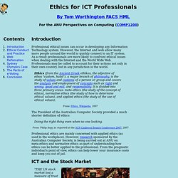 Ethics for ICT Professionals