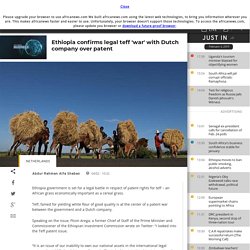 Ethiopia confirms legal teff 'war' with Dutch company over patent