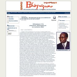 [Ethiopiques - Revue negro-africaine de littérature et de philosophie.]