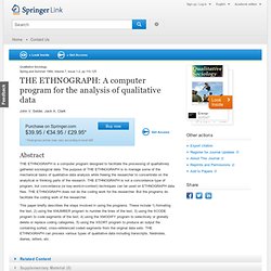 THE ETHNOGRAPH: A computer program for the analysis of qualitative data