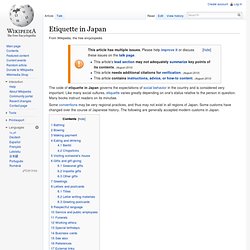 Etiquette in Japan