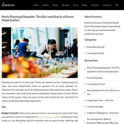 Party Planning Etiquette: The Do’s and Don’ts of Event Organization - Welcome to eventure