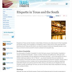 Etiquette in Texas and the South - Travel Etiquette (UK)