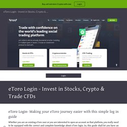 eToro Login - Invest in Stocks, Crypto & Trade CFDs