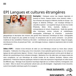EPI LANGUES et CULTURE ETRANGERES - EDUCATION NATIONALE