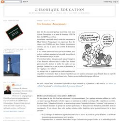 Etre formateur (d'enseignants)