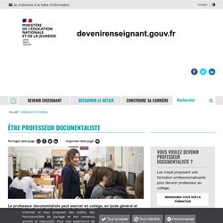 Être professeur documentaliste - Devenir enseignant