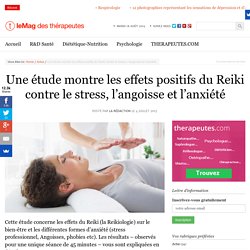 Etude clinique: le Reiki diminue le stress