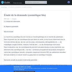 Étude de la demande (cosmétique bio) - 849 Mots