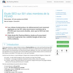 Etude SEO de 501 sites membres de la FEVAD mai 2015