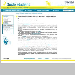 Guide Etudiant Grenoble - Comment financer ses études doctorales ?