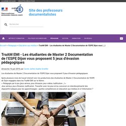 TraAM EMI - Les étudiantes de Master 2 Documentation de l’ESPE Dijon vous (...)