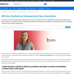 80% des étudiants se trompent dans leur orientation