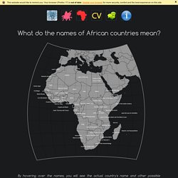 Etymology of African countries' names