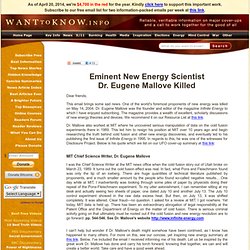 Eugene Mallove Killed