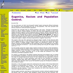 Eugenics, Racism and Population Control