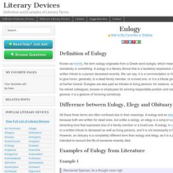 Eulogy - Examples and Definition of Eulogy
