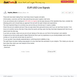 EUR USD Live Signals