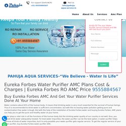 Eureka Forbes Water Purifier AMC Plans Cost & Charges