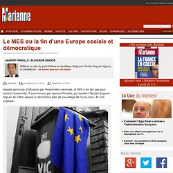 Le MES ou la fin d'une Europe sociale et démocratique