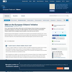Q&A on the European Citizens' Initiative