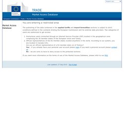 European Commission : Market Access database :