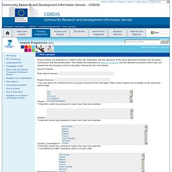 European Commission: CORDIS: FP7 : Find a project