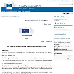 EU approach to resilience: Learning from food crises