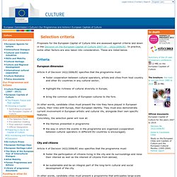 European Commission - Selection criteria