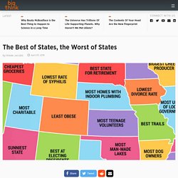 Four maps show 50 states and european countries best and worst qualities