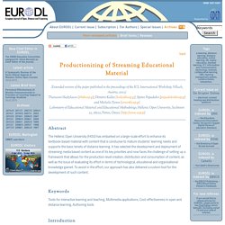 European Journal of Open, Distance and E-Learning