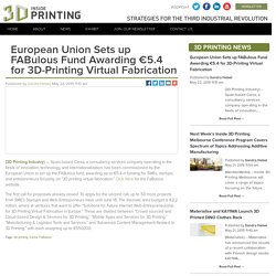 European Union Sets up FABulous Fund Awarding €5.4 for 3D-Printing Virtual Fabrication