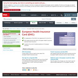 European Health Insurance Card (EHIC) - Insurance