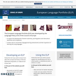 European Language Portfolio (ELP) - Homepage