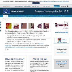 Portfolio Européen des Langues (PEL)