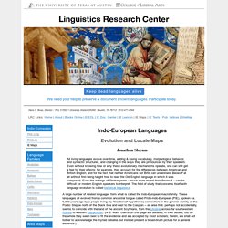 Indo-European Languages: Evolution and Locale Maps