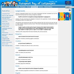 European Day of Languages > Language Fun > Longest words