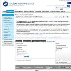 Find medicine - European public assessment reports