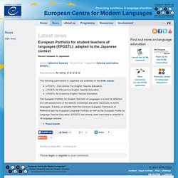 European Portfolio for student teachers of languages (EPOSTL): adapted to the Japanese context